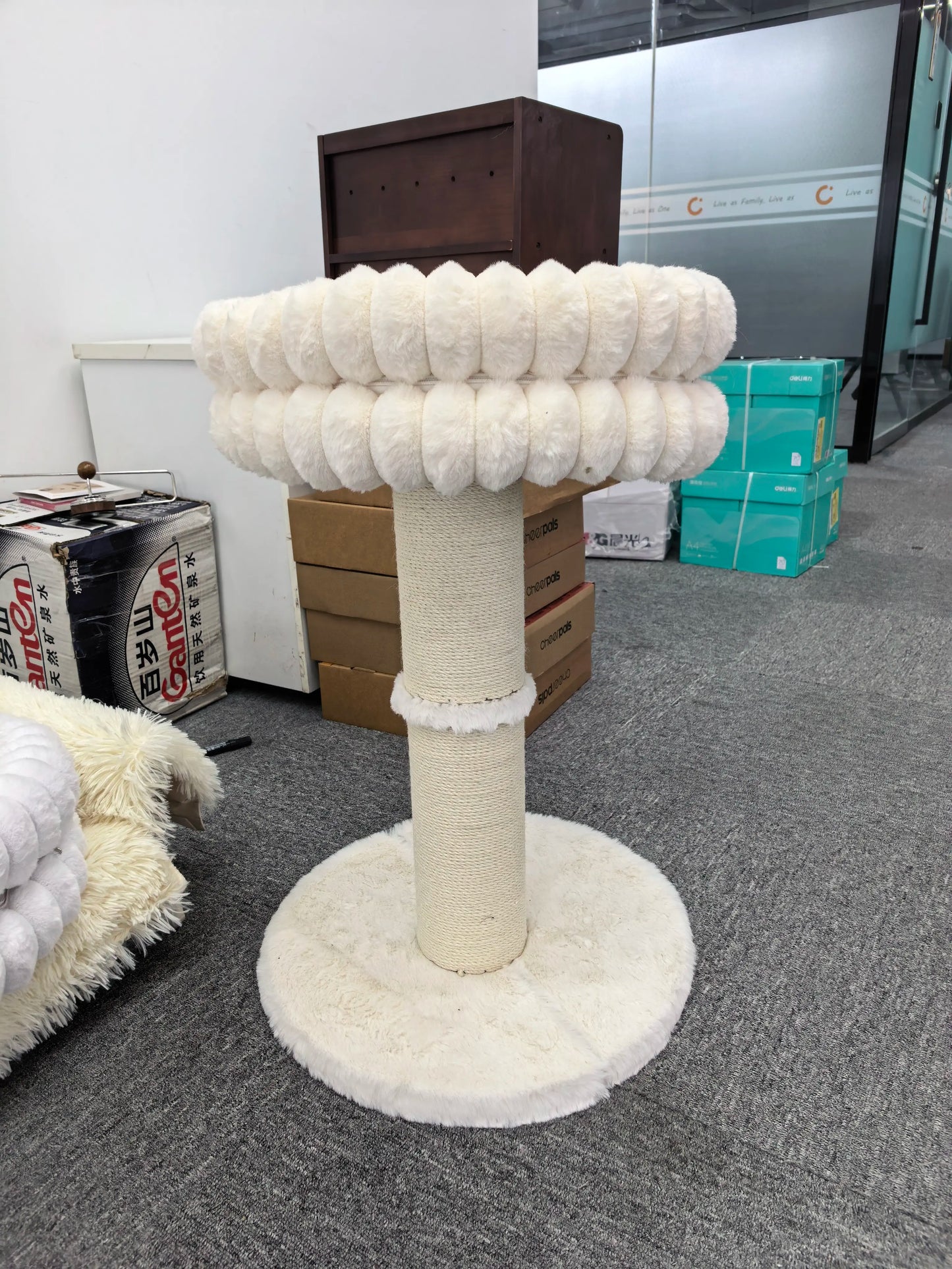 Tower-Style Cat Scratch Post, Safety-Stable Base Premium Sisal Vertical Scratcher, Indoor Cat Bed for Feline Entertainment