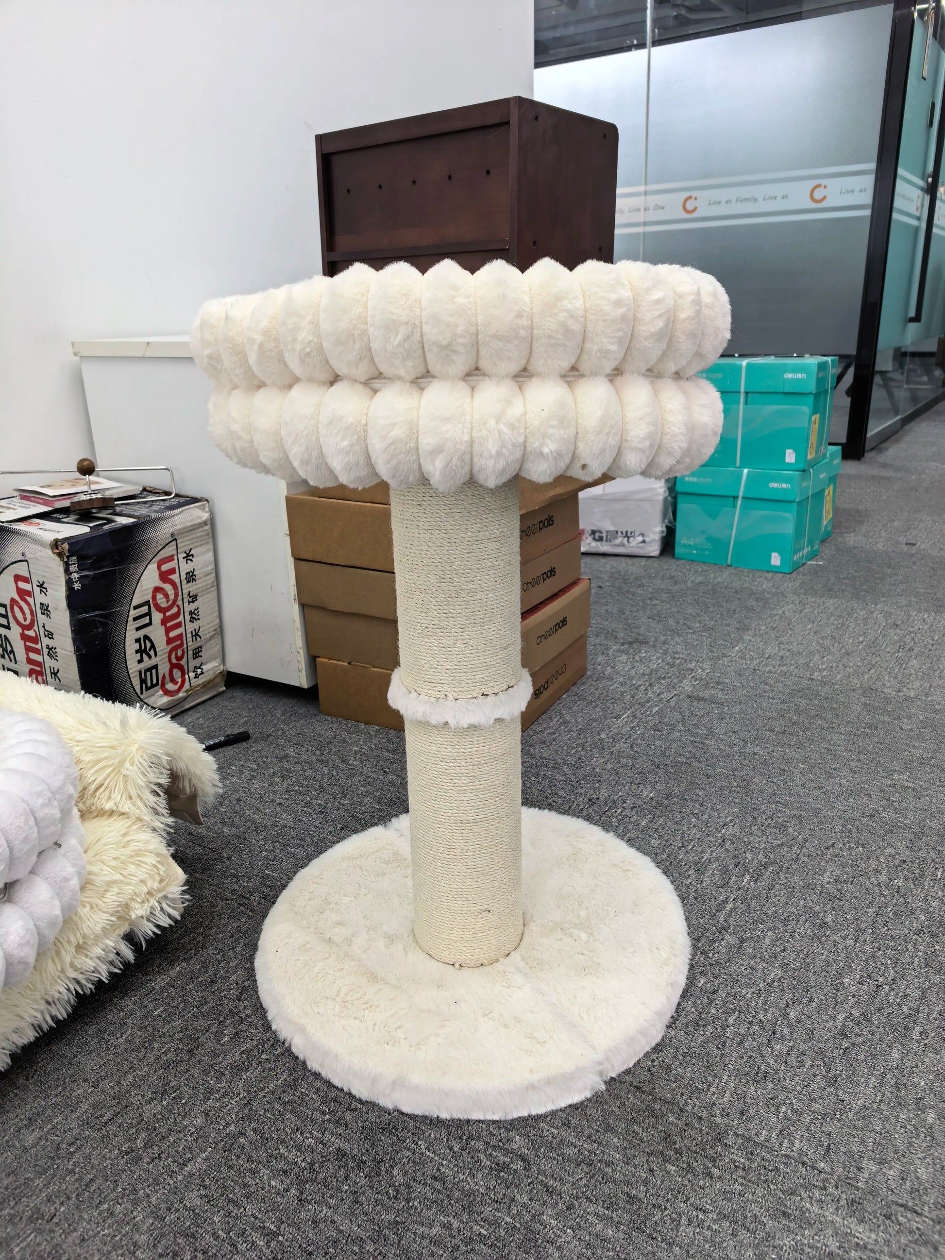 Tower-Style Cat Scratch Post, Safety-Stable Base Premium Sisal Vertical Scratcher, Indoor Cat Bed for Feline Entertainment