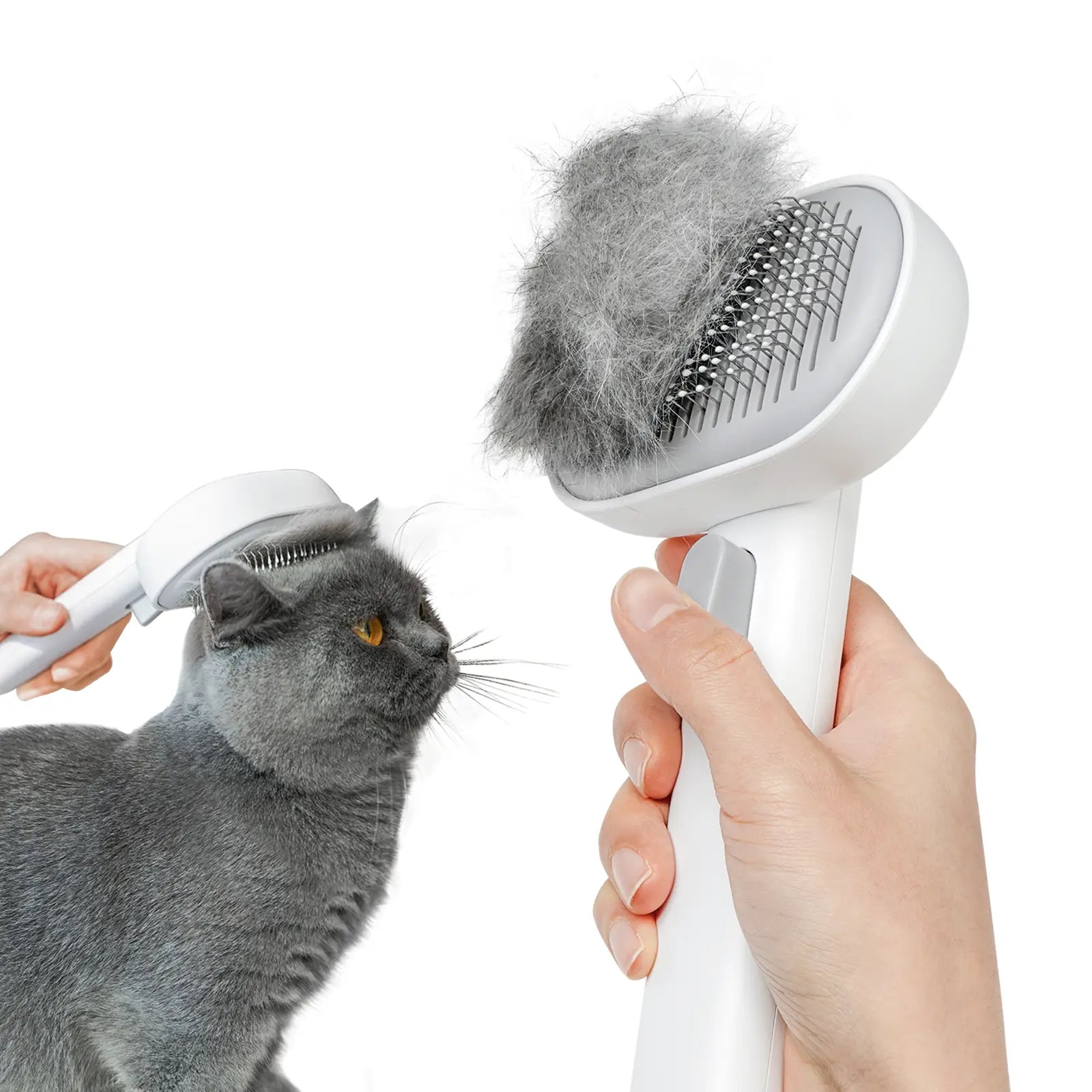 Aumuca Cat Deshedding Brush - Fur Removal Tool for Long/Short Haired Cats, Kittens & Dogs, Pet Grooming Supplies with Massage Function to Remove Loose Fur