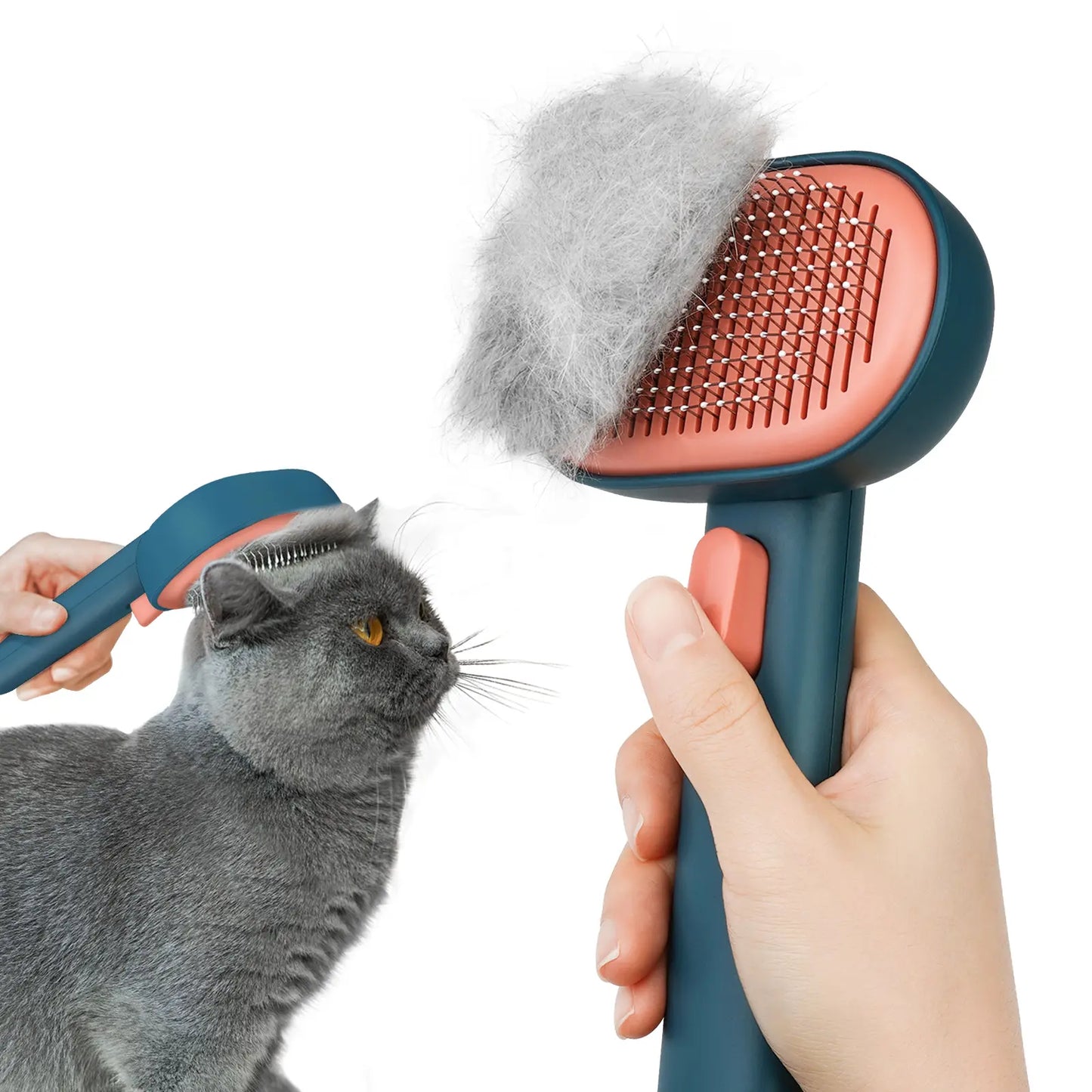 Aumuca Cat Deshedding Brush - Fur Removal Tool for Long/Short Haired Cats, Kittens & Dogs, Pet Grooming Supplies with Massage Function to Remove Loose Fur