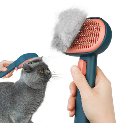 Aumuca Cat Deshedding Brush - Fur Removal Tool for Long/Short Haired Cats, Kittens & Dogs, Pet Grooming Supplies with Massage Function to Remove Loose Fur