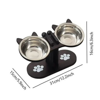 Multi-Layer Elevated Cat Feeder with Stainless Steel Food & Water Bowls, Adjustable Height Design, Includes 3 Stands, Easy-To-Assemble & Portable, Ideal for Multiple Cats, Feeding Supplies for Pet Lovers,Back to School