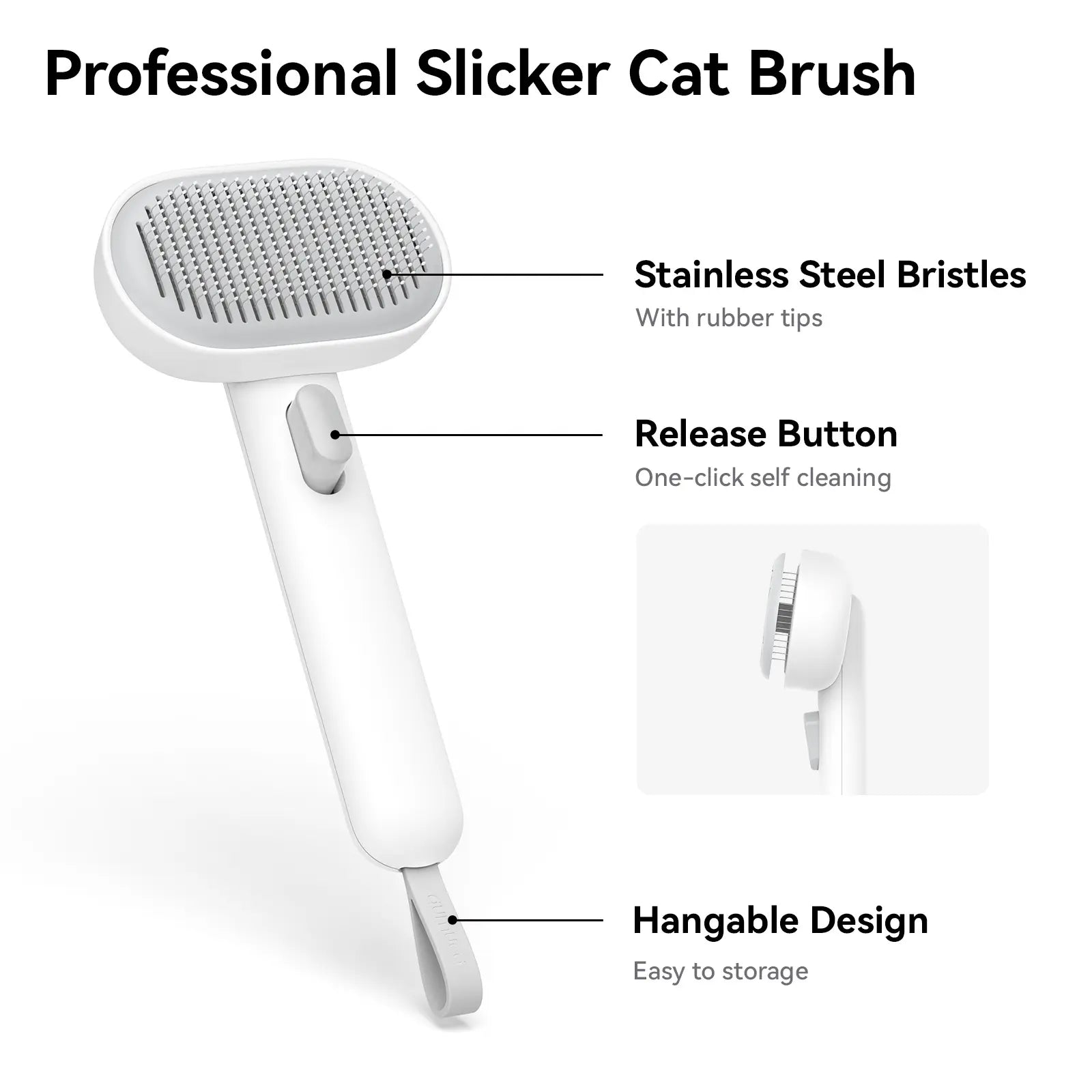 Aumuca Cat Deshedding Brush - Fur Removal Tool for Long/Short Haired Cats, Kittens & Dogs, Pet Grooming Supplies with Massage Function to Remove Loose Fur