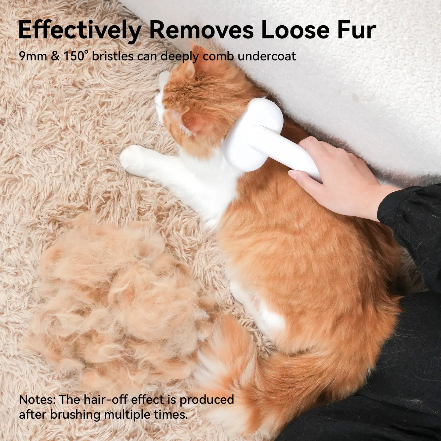 Aumuca Cat Deshedding Brush - Fur Removal Tool for Long/Short Haired Cats, Kittens & Dogs, Pet Grooming Supplies with Massage Function to Remove Loose Fur
