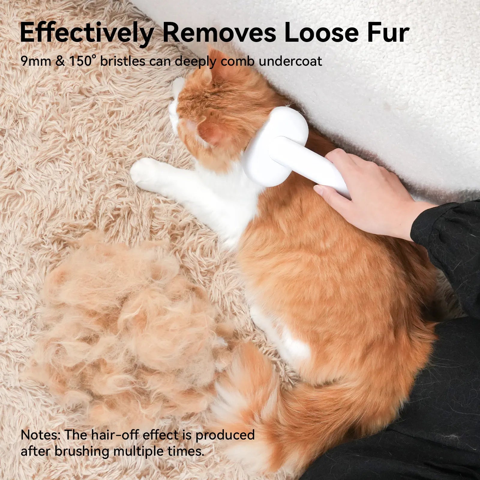Aumuca Cat Deshedding Brush - Fur Removal Tool for Long/Short Haired Cats, Kittens & Dogs, Pet Grooming Supplies with Massage Function to Remove Loose Fur