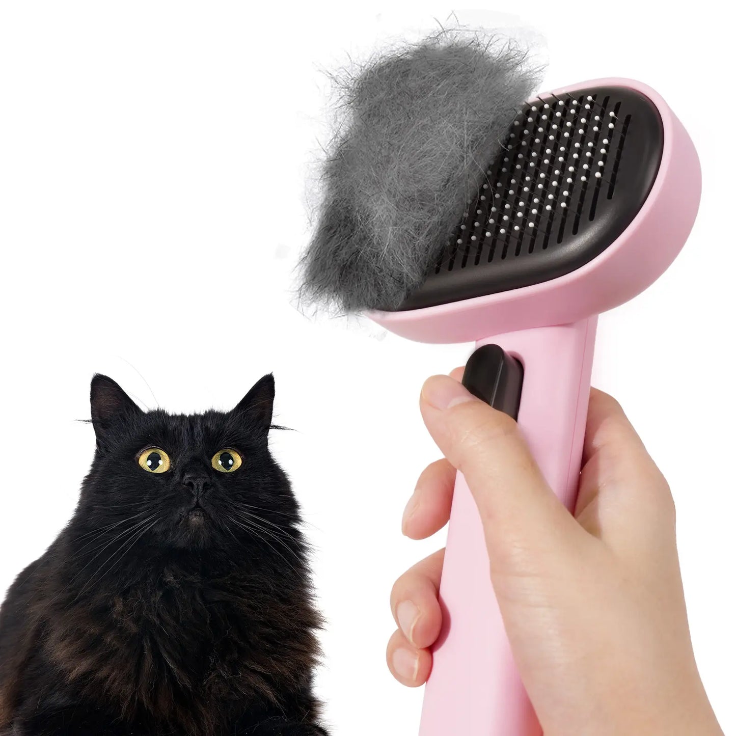 Aumuca Cat Deshedding Brush - Fur Removal Tool for Long/Short Haired Cats, Kittens & Dogs, Pet Grooming Supplies with Massage Function to Remove Loose Fur