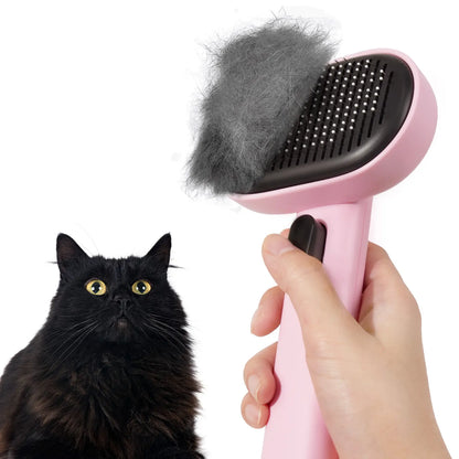 Aumuca Cat Deshedding Brush - Fur Removal Tool for Long/Short Haired Cats, Kittens & Dogs, Pet Grooming Supplies with Massage Function to Remove Loose Fur